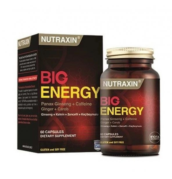 Nutraxin Big Energy Takviye Edici Gıda 60 Tablet 8680512628248