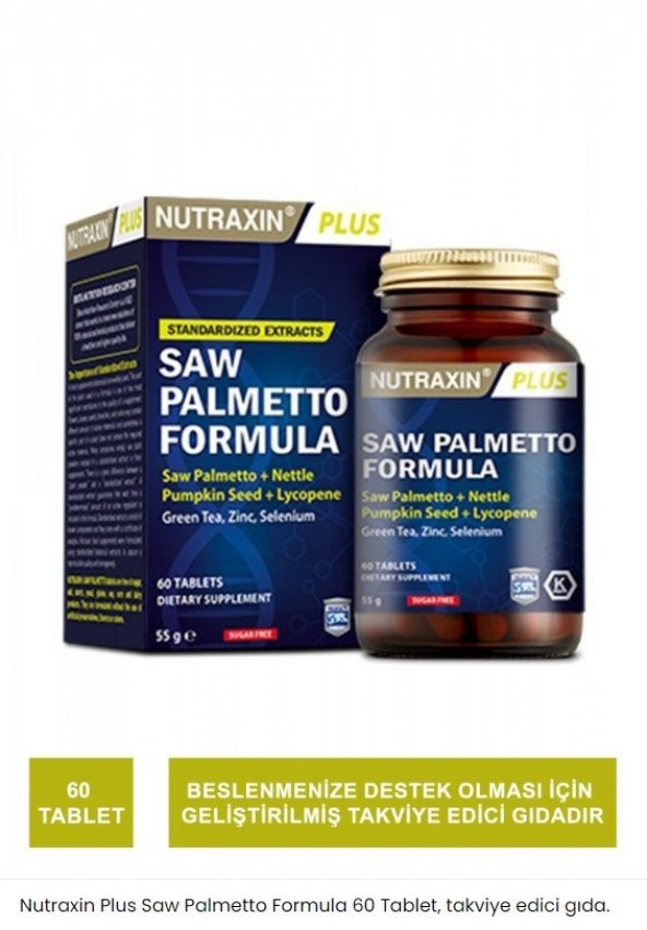 Nutraxin Plus Saw Palmetto Formula 60 Tablet 8680512627098