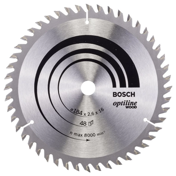 Bosch - Optiline Serisi Ahşap için Daire Testere Bıçağı 184*16 mm 48 Diş