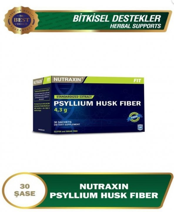Nutraxin Psyllium Husk Fiber 4,3 gr x 30 Şase 8697432095647