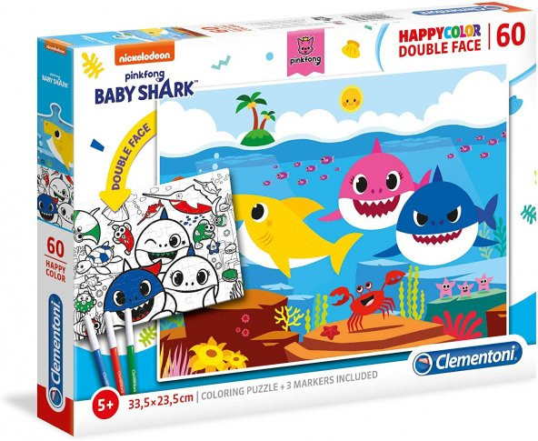 Boyama Baby Shark 60 Parça Puzzle