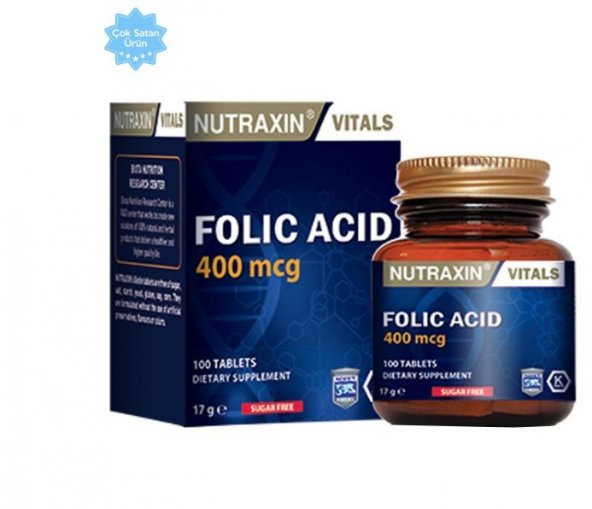 Nutraxin Folic Acid 400 Mcg 100 Tablet Gıda Takviyesi 8680512626992