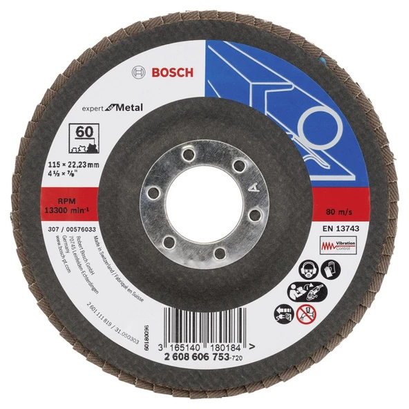 Bosch - 115 mm 60 Kum Expert Serisi Metal Flap Disk