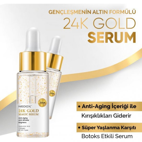 NEDOX Yaşlanma Ve Kırışıklık Karşıtı Anti Aging 24k Gold Serum 30 ml - 3