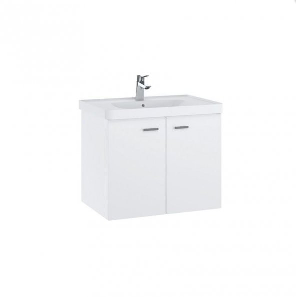 Denko Terra 65 cm MDF Beyaz Banyo Dolabı Takımı ve Boy Dolabı - 2