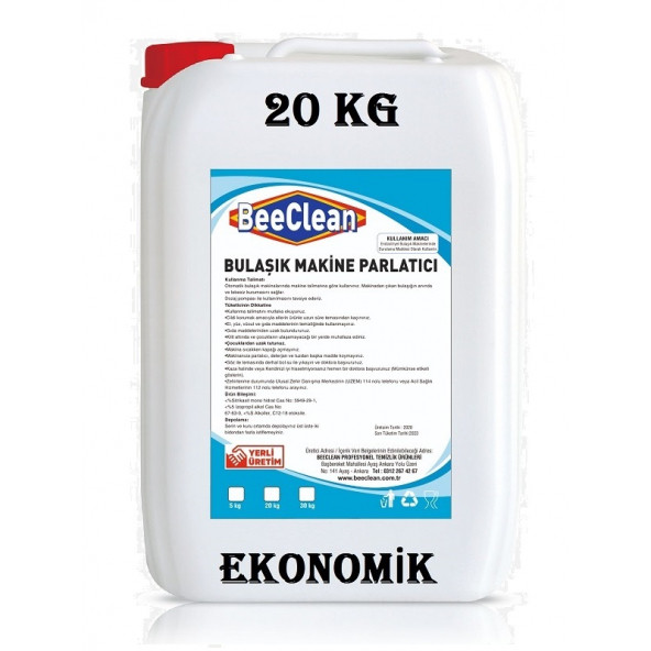 BeeClean 20 Kg Sanayi Tipi Endüstriyel Makine Bulaşık Yıkama Parlatma & Parlatıcı & Parlatıcısı EKONOMİK