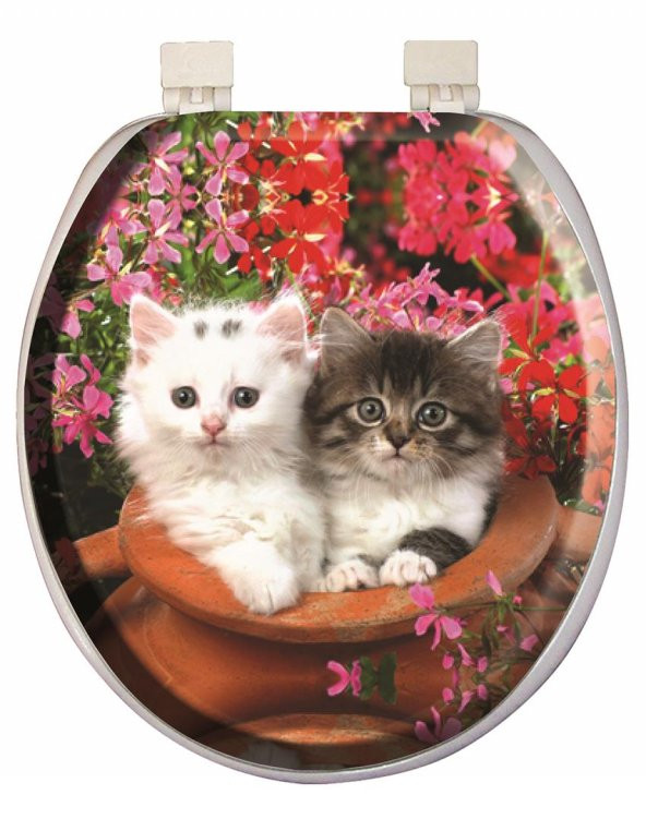 Softy Classic Desenli Yumuşak Klozet Kapağı Beyaz