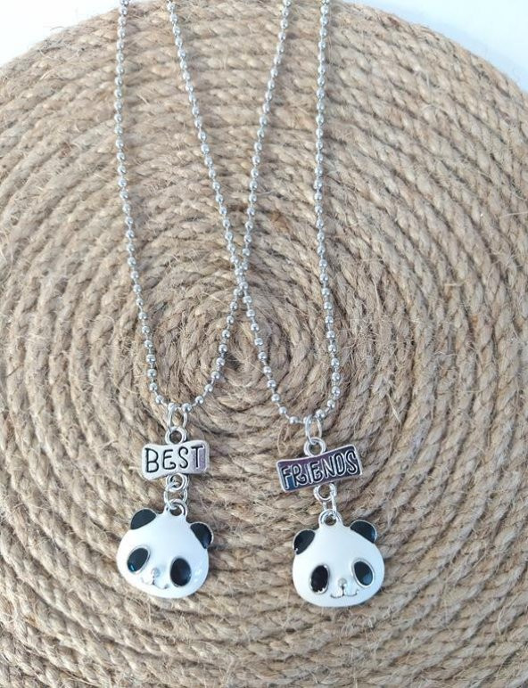 Kolye Best Friend Arkadaşlık Çift Panda Kolye Bijuteri Takı Aksesuar