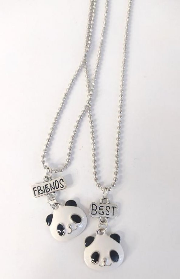 Kolye Best Friend Arkadaşlık Çift Panda Kolye Bijuteri Takı Aksesuar - 2