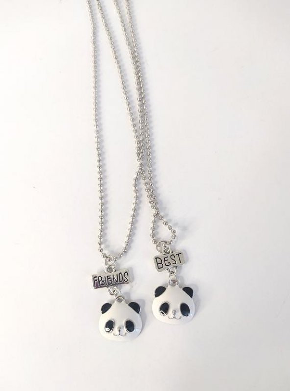 Kolye Best Friend Arkadaşlık Çift Panda Kolye Bijuteri Takı Aksesuar - 3