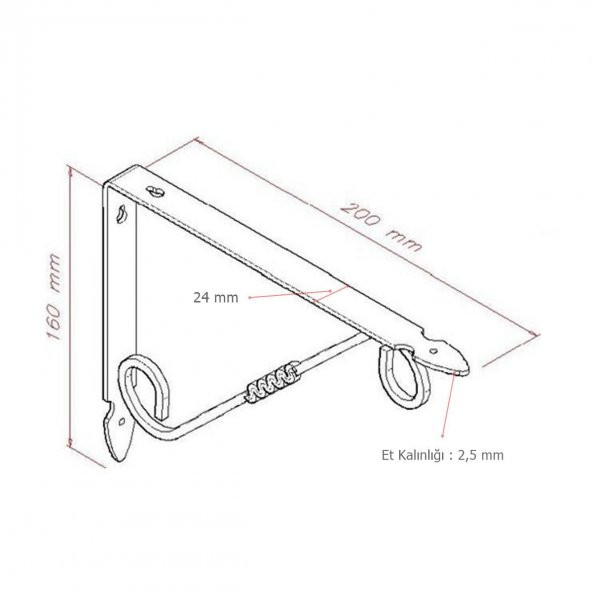 2 Adet Ferforje 16 x 20 cm Dekoratif Raf Altı Ayağı Konsol Siyah - 2