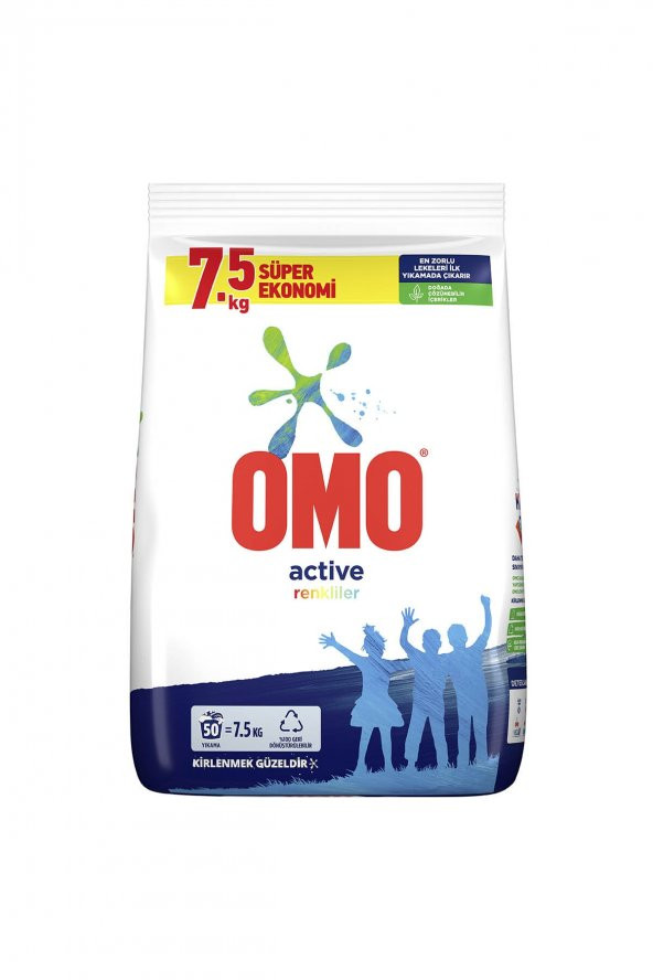 Omo Active Toz Çamaşır Deterjanı Renkliler için 7.5 Kg