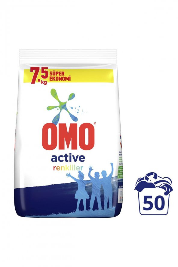 Omo Active Toz Çamaşır Deterjanı Renkliler için 7.5 Kg - 2