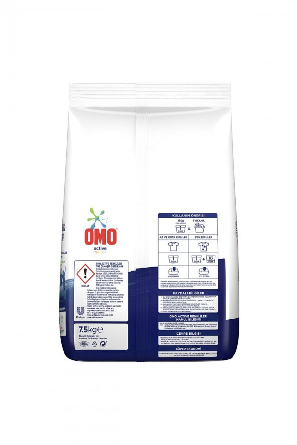 Omo Active Toz Çamaşır Deterjanı Renkliler için 7.5 Kg - 4