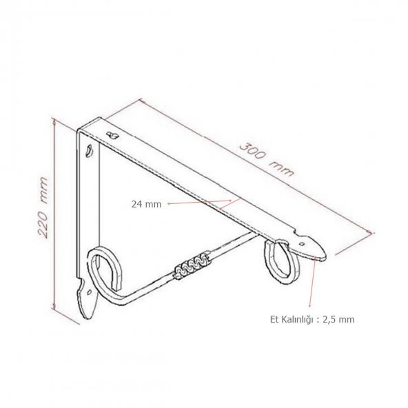 24 Adet Ferforje 22 x 30 cm Dekoratif Raf Altı Ayağı Konsol Siyah - 2