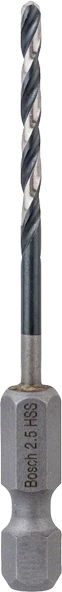Bosch - Altıgen Şaftlı - Impact Control - HSS Metal Matkap Ucu 2,5*69mm