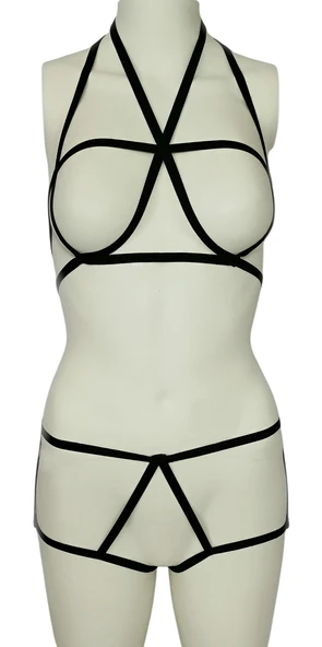 ASM1070 2 li Kadın Siyah Karamis Bralet Takım