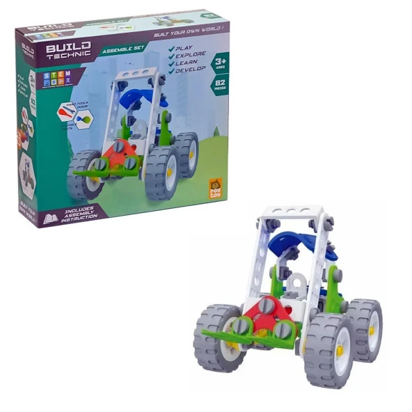 Build Technic Set, 82 Parça Tak-Sök Forklift Block Yapı Seti