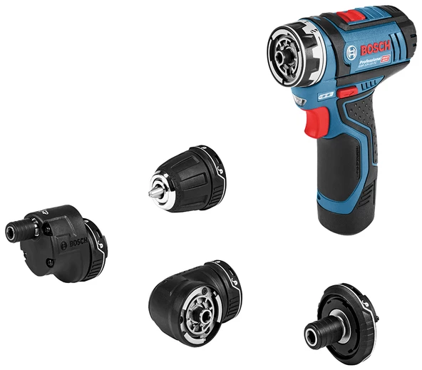 Bosch Professional GSR 12V-15 FC Set 2 Ah Çift Akülü Delme/Vidalama - Çanta + 3 adaptör