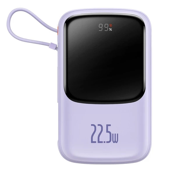 BASEUS Type-C Kablolu 22.5W 10000mAh Dijital Göstergeli Powerbank, PD Type C Hızlı Şarj Uyum - 11