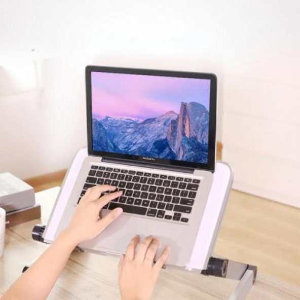 Coofbe Alüminyum Yükseklik Ayarlı Katlanabilir Laptop Sehpası Notebook Macbook Standı Dizüstü Laptop Sehpası - 3