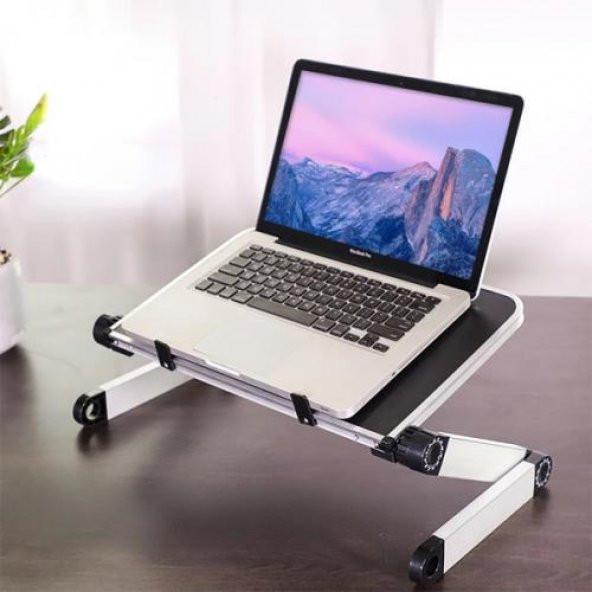 Coofbe Alüminyum Yükseklik Ayarlı Katlanabilir Laptop Sehpası Notebook Macbook Standı Dizüstü Laptop Sehpası - 4