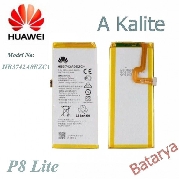 Huawei P8 Lite Batarya Hb3742A0Ezc'' Uyumlu Yedek  Batarya