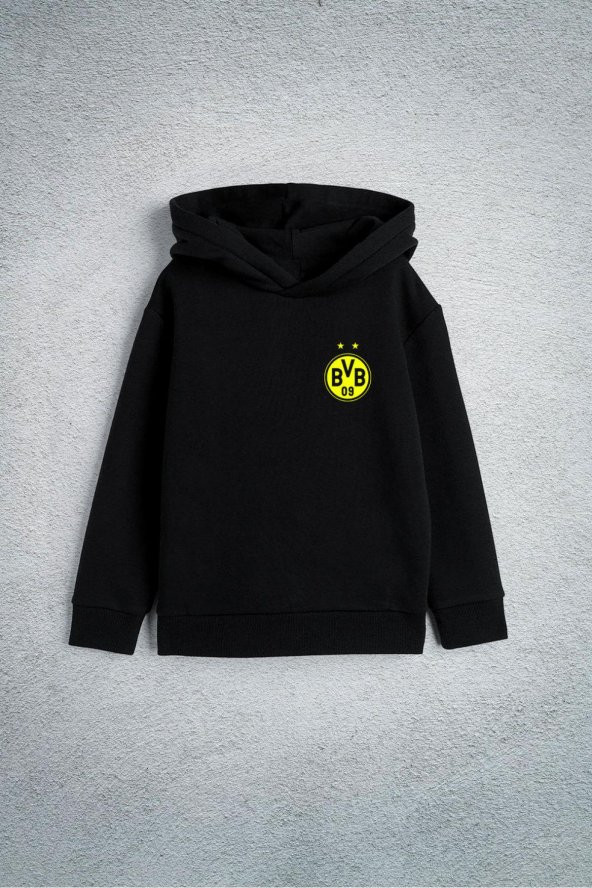 Borussia Dortmund Futbol Takımı Özel Tasarım Baskılı Çocuk Kapşonlu Sweatshirt Hoodie - 1