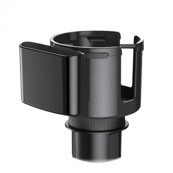 Polham 360 Derece Dönebilen Elastik Kaydırmaz Sessiz Araç İçi Kulplu Bardak ve Telefon Tutucu - 3