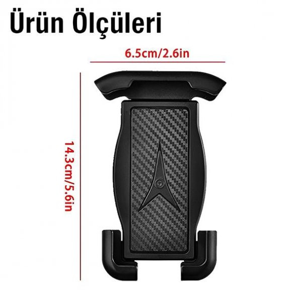 Polham Motosiklet,Bisiklet ve Scooter İçin Aynaya Takılan Telefon Tutucu,Kilit Sistemli Telefon Tutucu - 4