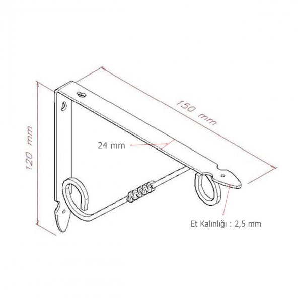24 Adet Ferforje 12 x 15 cm Dekoratif Raf Altı Ayağı Konsol Beyaz - 2