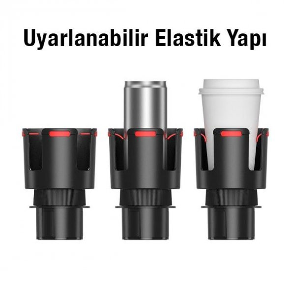 Coofbe Ayarlanabilir Döndürülebilir 2in1 Araç Bardak Tutucu Ve Araç Telefon Tutucu Tüm Araçlara Uyumlu - 5
