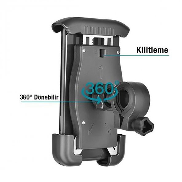 Coofbe Super Tutuş 360 Dönebilen Gidon İçin Motorsiklet Telefon Tutucu Navigasyon Tutucu Telefon Tutucu - 4