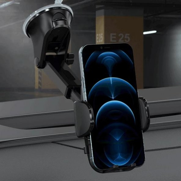 Coofbe 360 Derece Teleskopik Vantuzlu Cama Yapışan Ve Torpido Üstü Telefon Tutucu Araç Tutucu - 2