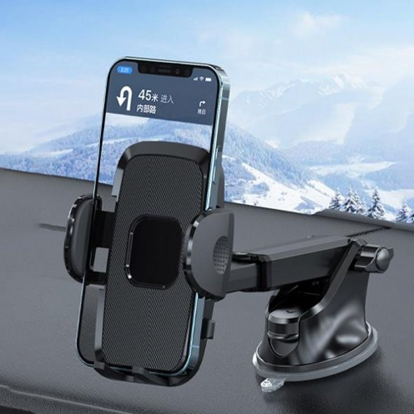 Coofbe 360 Derece Teleskopik Vantuzlu Cama Yapışan Ve Torpido Üstü Telefon Tutucu Araç Tutucu - 3