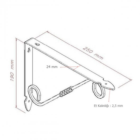 24 Adet Ferforje 19 x 25 cm Dekoratif Raf Altı Ayağı Konsol Beyaz - 2