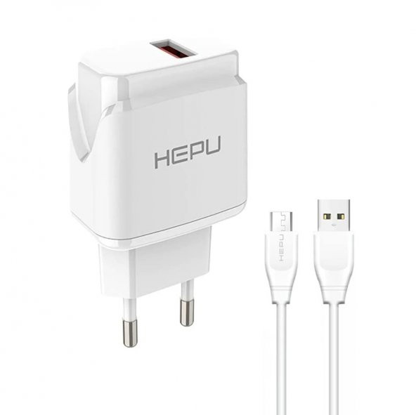 HEPU HP617M 2.1A Seyahat Şarj Aleti USB-Micro USB Kablo Set - 8