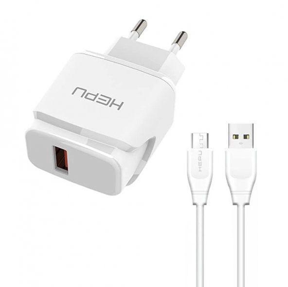 HEPU HP617M 2.1A Seyahat Şarj Aleti USB-Micro USB Kablo Set - 9