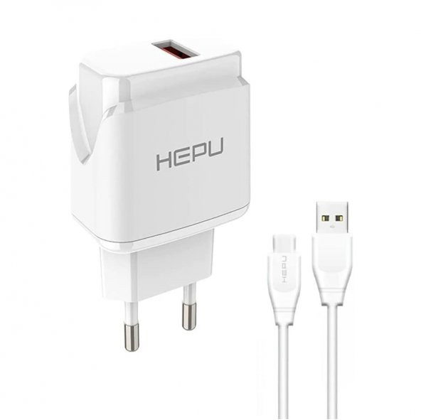 HEPU HP617T 2.1A Seyahat Şarj Aleti USB-Type-C Kablo Set - 8