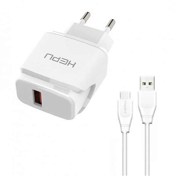HEPU HP617T 2.1A Seyahat Şarj Aleti USB-Type-C Kablo Set - 9