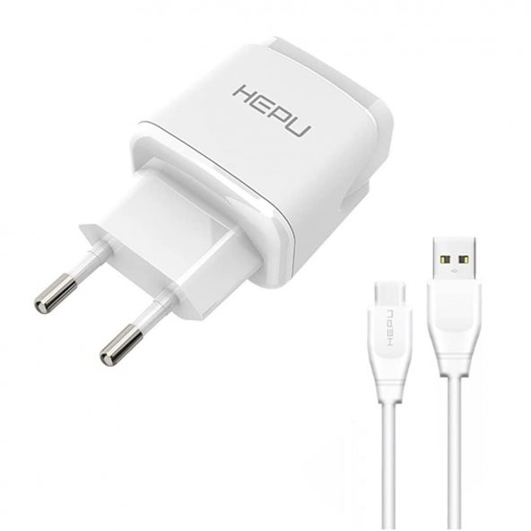 HEPU HP617T 2.1A Seyahat Şarj Aleti USB-Type-C Kablo Set - 10