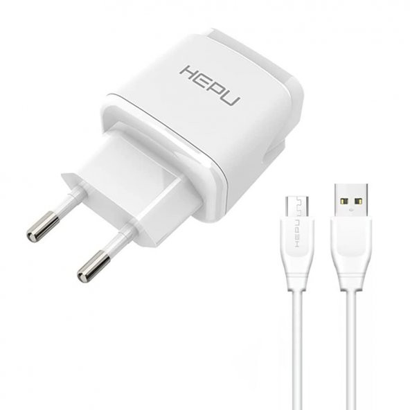 HEPU HP617M 2.1A Seyahat Şarj Aleti USB-Micro USB Kablo Set - 10