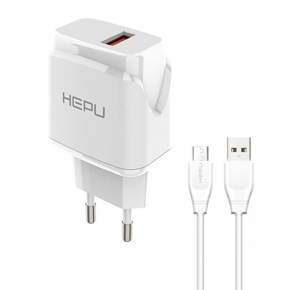 HEPU HP617M 2.1A Seyahat Şarj Aleti USB-Micro USB Kablo Set - 11