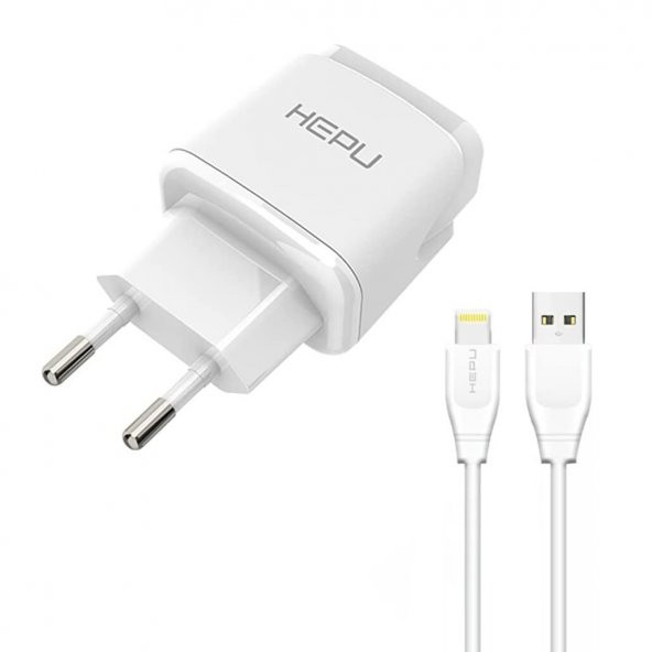 HEPU HP617L 2.1A Seyahat Şarj Aleti USB-Lightning Kablo Set - 10
