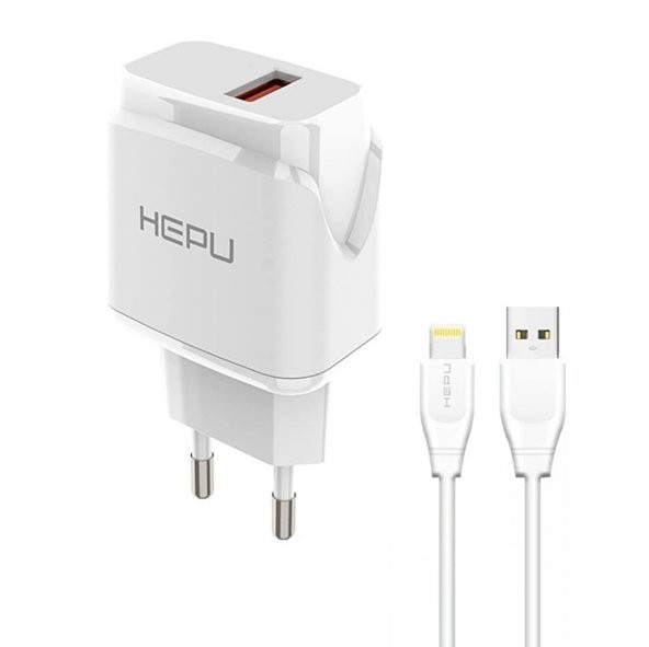 HEPU HP617L 2.1A Seyahat Şarj Aleti USB-Lightning Kablo Set - 11