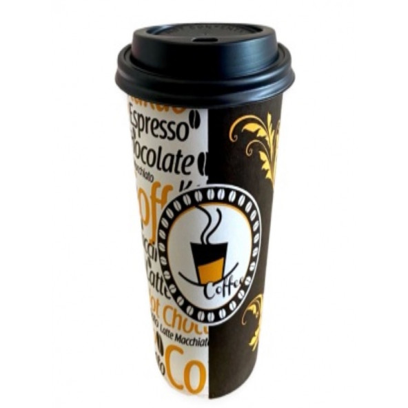 Excodi Cup  12 Oz Kapaklı Karton Bardak 300 ml 500 Adet Kaliteli Otomat Bardağı  Kahve