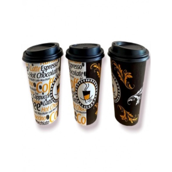 Excodi Cup  12 Oz Kapaklı Karton Bardak 300 ml 500 Adet Kaliteli Otomat Bardağı  Kahve - 4