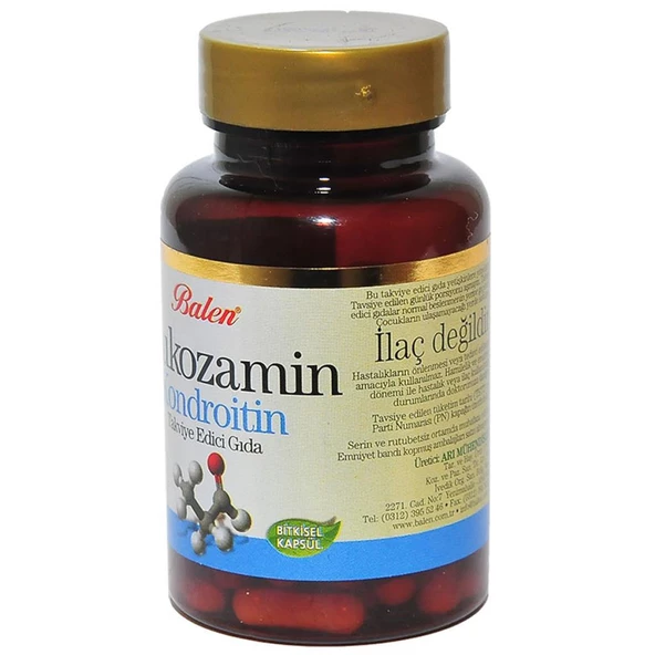 Balen Glukozamin Kondroitin 750mg 60 Bitkisel Kapsülü Takviyesi - 3