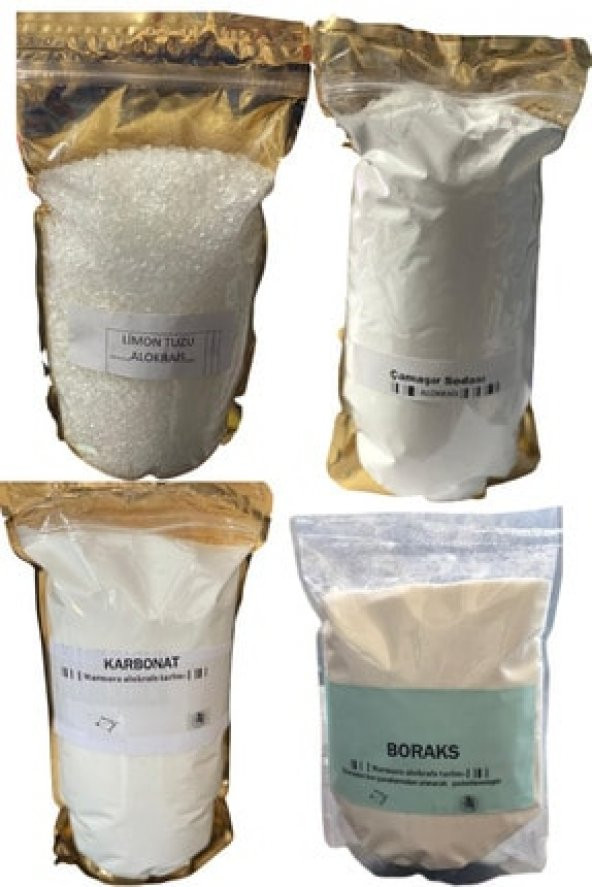 Boraks 1 KG  Çamaşır Sodası 2 KG  Karbonat 2 KG  Limon Tuzu 1 KG