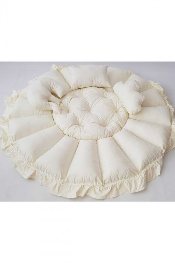Babynest-uyku Ve Oyun Minderi Pamuk Kumaş krem - 2